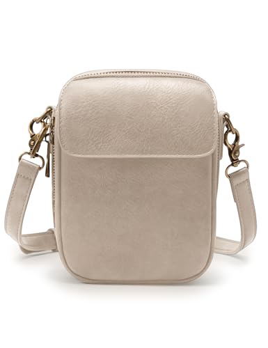 Image of Yarnic Small Crossbody Bag, Vegan Leather Cell Phone Purse for Women, Vintage Wallet Bag with Card Slots