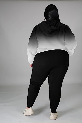 YeGine Womens Plus Size Two Piece Outfits Sweatsuits Casual Long Sleeve Set With Pockets2