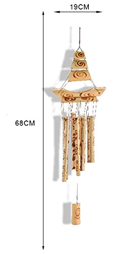 JYDQM Bamboo Wind Chimes Regali commemorativi - Camino a Vento in Legno - Grande Coperta in Legno all'aperto - Chimenti a Vento per Giardino, yark, Patio e Arredamento per la casa (Color : B)