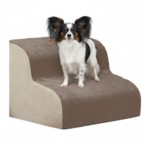 Lifetips パピヨン(Papillon) ペットステップ 階段 スロープ 室内用 犬 猫 小型犬 シニア犬 高齢犬 介護 段差解消 滑り止め 多機能 収納付き ハウス 洗えるカバー ソファ ベッド用 2段 3段 ゆるやか 昇降台 踏み台 ドッグステッ