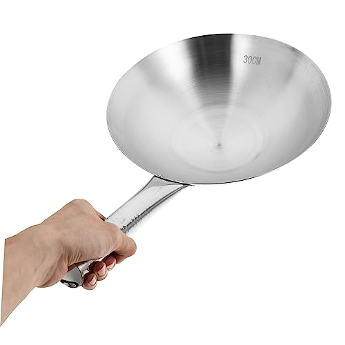 Wok de acero inoxidable con mango ergonómico miniatura 4