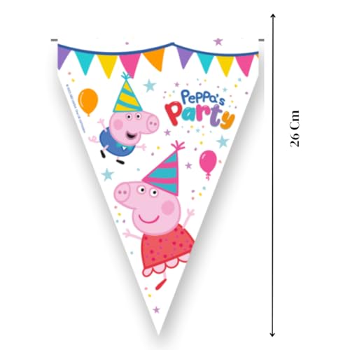 BeenSmile, PEPPA PIG Birthday Banner, Children's Birthday Decoration, Party, Celebration and Anniversary Items, 1 Piece, 3 M