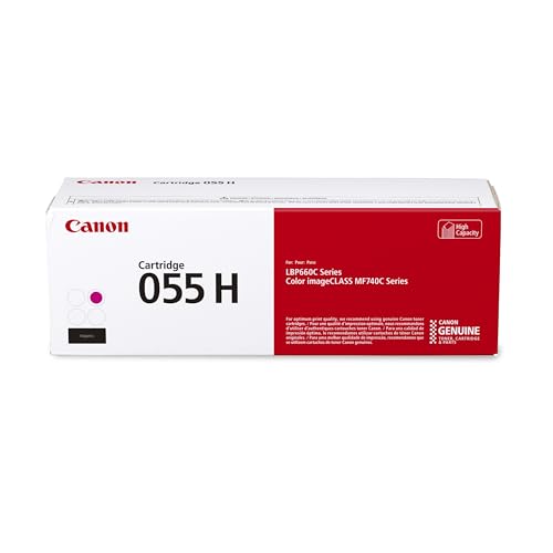 Canon Genuine Toner, Cartridge 055 Magenta, High Capacity (3018C001) 1 Pack Color imageCLASS MF741Cdw, MF743Cdw, MF745Cdw, MF746Cdw, LBP664Cdw Laser Printers, Standard