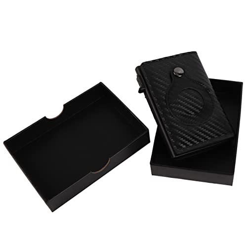 Business Wallet Fine Workmanship Card Wallet Soft Large Capacity Lightweight Lose Proof Multifunctional Leather for Gift(black)