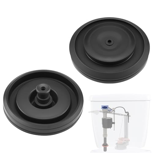 HONSNKS 2 Pcs 83143 Toilet Fill Valve Seal Replacement Universal Rubber Diaphragm for Fluid-master 200 242 400 and 747 Models Easy DIY Fix (Black)