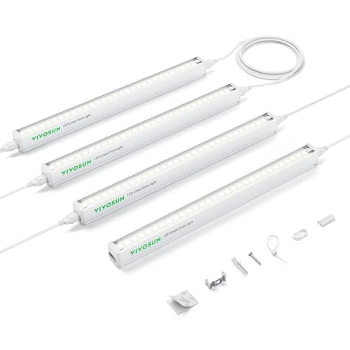 VIVOSUN T5 Grow Lights for Indoor Plants, 5000K Full Spectrum 24W(4 X 6W), 1FT LED Plant Light Strip...