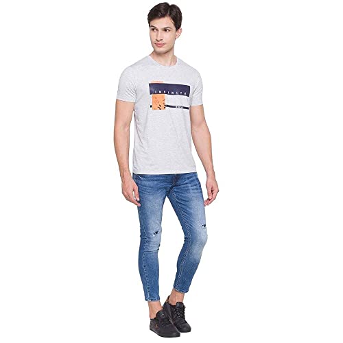 Image of Spykar Printed Blended Slim Fit Mens T-Shirt (A21MKT02BA033WH-P)