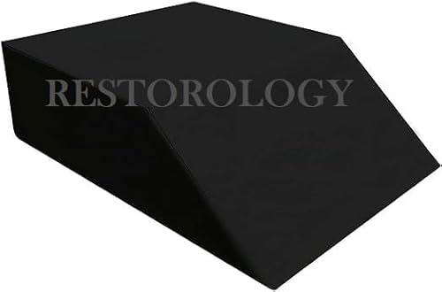 Restorology Black Leg Elevation Wedge Pillow, Helps Sleeping, Resting, Reading, Blood Circulation, Post Surgery Back Hip Neck Knee Pain, Removable Zip Cover (, 60 X 50 X 15 Cm)