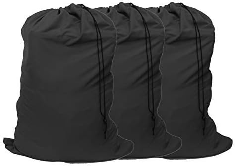 YETHAN Extra Large Laundry Bag 3 Pack, Black, Travel Laundry Bags with Drawstring Closure, 30"x40", for college, dorm and apartment dwellers.