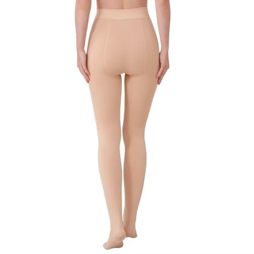 Image of YAGAXI Fleece Lined Opaque Tights for Women - 2 Pairs 200D Warm Winter Pantyhose with Control Top
