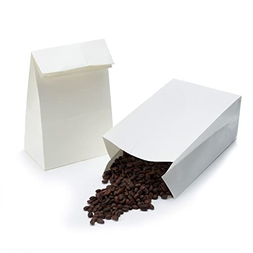 LOOKSGO 50 Pcs White Paper Bags Kraft Bags Party Favor Gift Wrapping Bags Bulk - 3.5x2.2x7 Inches for Wedding Gifts Candy Packaging Small Business Holiday Treat Bags