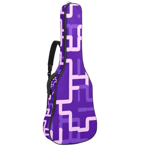 Étui guitare acoustique 40 pouces imperméable avec housse rembourrée géométrique