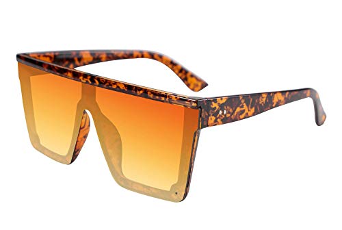 Image of FEISEDY Oversized Square Trendy Sunglasses Womens Mens Futuristic Flat Top Visor Shades UV400 B2470