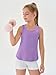 Haloumoning Girls Athletic Tank Tops Kids Racerback Sleeveless Workout Running Sports Shirts 5-14 Years Purple