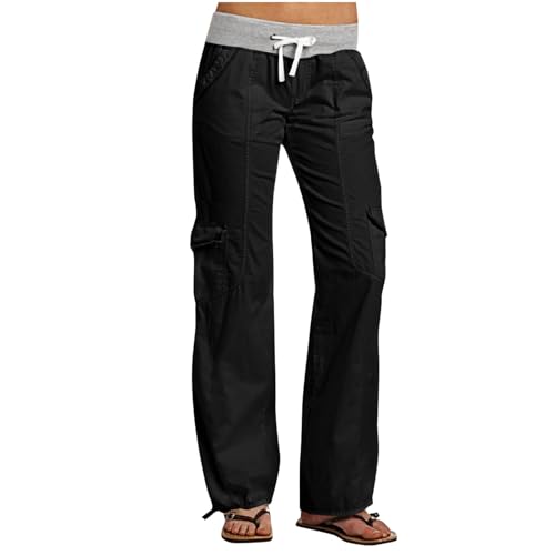 Calças para jovens outono verão Cargo Track Athletic Yoga High Cut Calças femininas 2024, O-042 Pret