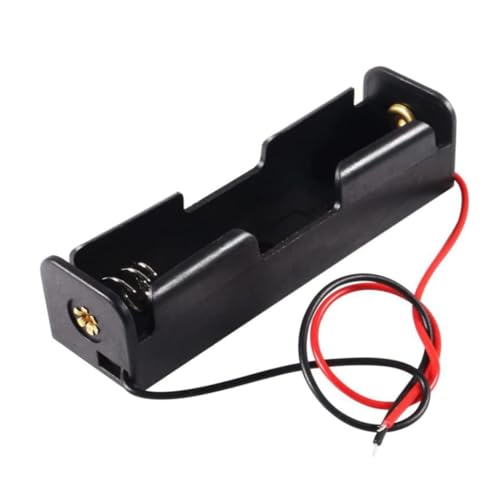 AEDIKO 10pcs 18650 Battery Holder 18650 Battery Clip 1 Slots 3.7V Plastic 18650 Battery Storage Box Case with Connect Cable + Crocodile Clips