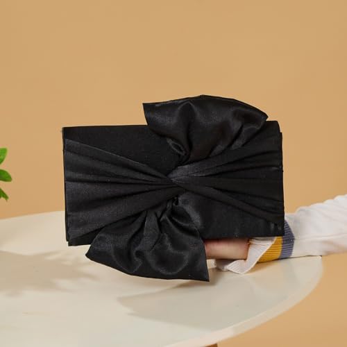 Image of Simcat Womens Clutch Bag,Pleated Satin Handbag Lady Pleated Bow Purse Evening Bag with Chain for Wedding Prom Formal Party