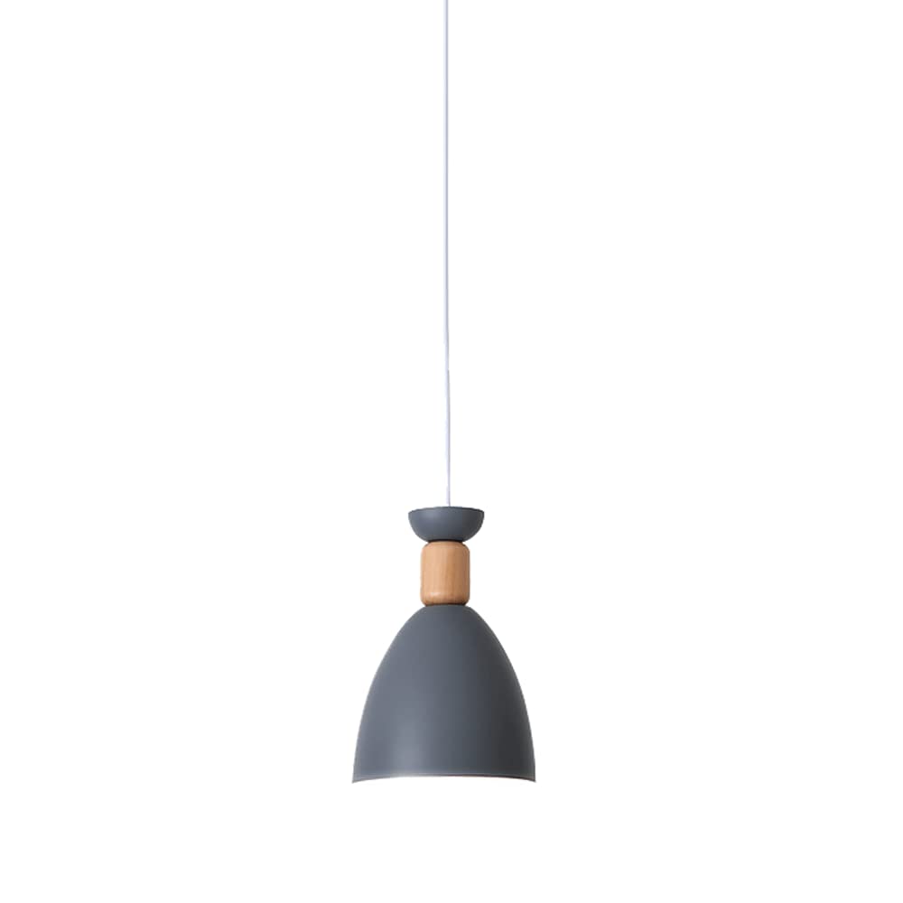 Lampe Suspendue Moderne en Métal et Bois Décoration Industrielle