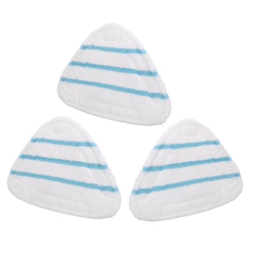 SHINEOFI 3 Piezas Almohadilla Triangular para Fregona de Vapor, Lavable y Fácil de Instalar, de Fibra de Color Claro para Limpieza Eficaz en Suelos y Azulejos en Casa u Oficina