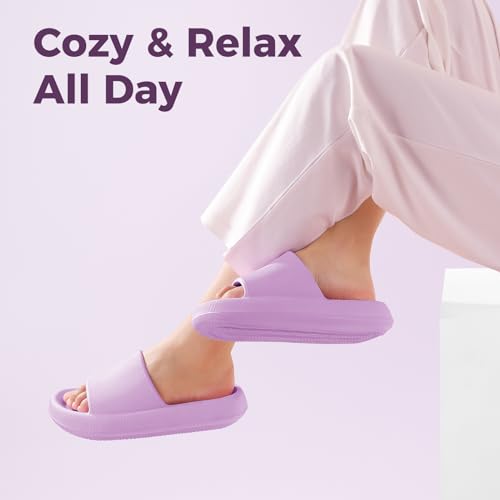 Image of Leevar Cloud Slides for Women and Men - Soft, Comfy, Relax Cloud Slippers, Thick Sole, Non-slip Slides for Men, Easy to Clean, Shower, Swimming, Beach, Indoor and Outdoor Slides for Men