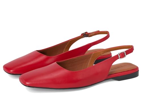 Vagabond Shoemakers Women's Delia Leather Slingback Flats, Bright Red, 9