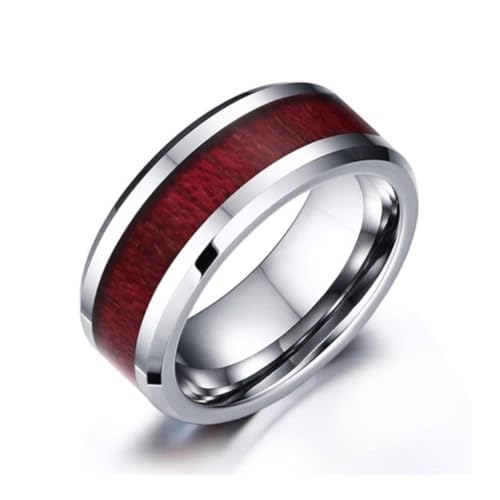 YAHOYA Bohême Style Brun Rouge Bois Grain Strass Couple Bague jumelage Bague fiançailles Cadeau de Mariage