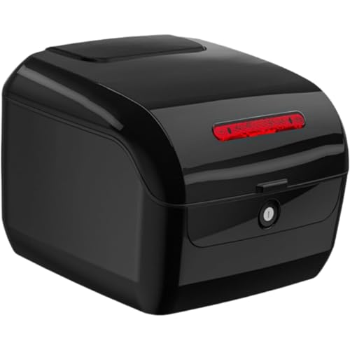 Joxoilso テールボックス付きオートバイ用ユニバーサルトットランクユニバーサル 収納ボックス 防水 大容量 オートバイトランクツール ボックス 自転車リアボックスに最適、リアトップボックス付き、取り外し 可能な取り付けパーツ、 (ブラック)