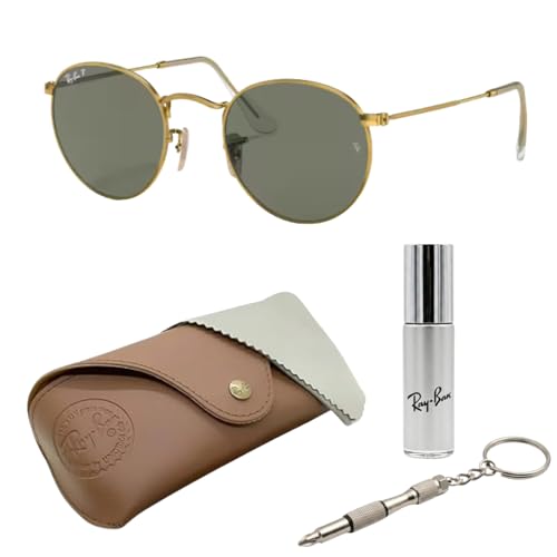 Image of Ray-Ban RB3447 ROUND METAL Round Shaped Sunglasses for Men with Official RAYBAN Eyewear Kit