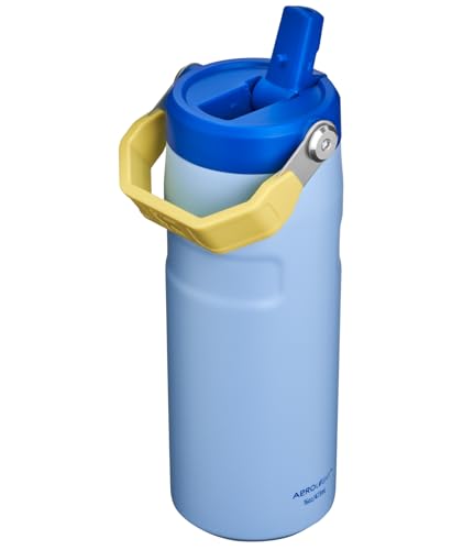 Image of STANLEY IceFlow Flip Straw 2.0 Water Bottle 16 oz | Built-In Straw with Larger Opening | Lightweight and Leak Resistant | Insulated Stainless Steel | BPA-Free | Cornflower Admiral Blue
