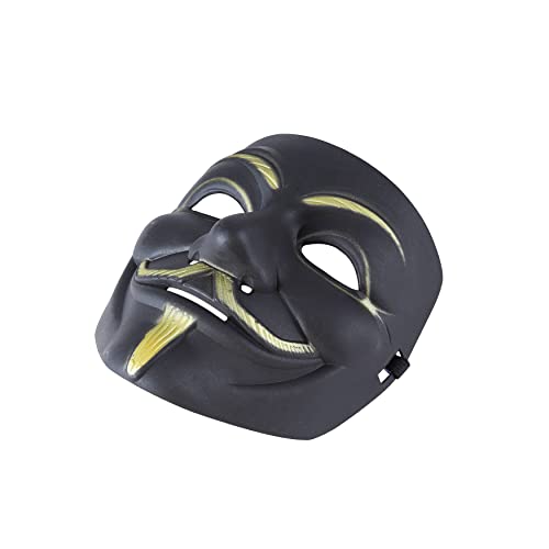 Komonee 5 x V For Vendetta Black Halloween Mask Adult Costume Party Guy Fawkes Anon Fancy Dress Outfit, Men: One Size - Image 4