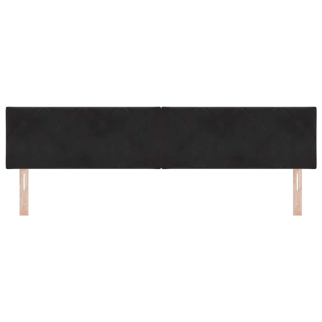 Cabecero negro de terciopelo de 200 cm con altura ajustable, diseño moderno, iluminación RGB, marco de madera duradero y superficie de fácil cuidado para una decoración elegante del