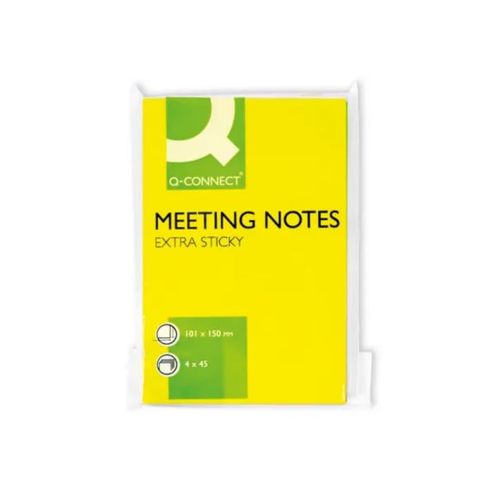 Q-Connect Extra Sticky Meeting Pads 101x150mm Assorted (Pack of 4), 3.94 x 5.91 inches - Image 2