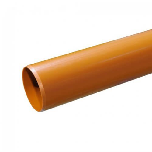 FloPlast 110mm Drainage Pipe 3M Plain Ended
