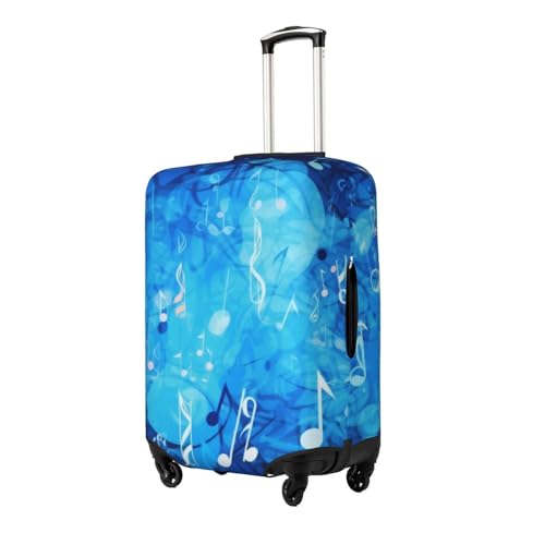 Blue Musical Notes Print Luggage Suitcase Covers Elastic Washable Luggage Protector Luggage Covers For Suitcase2