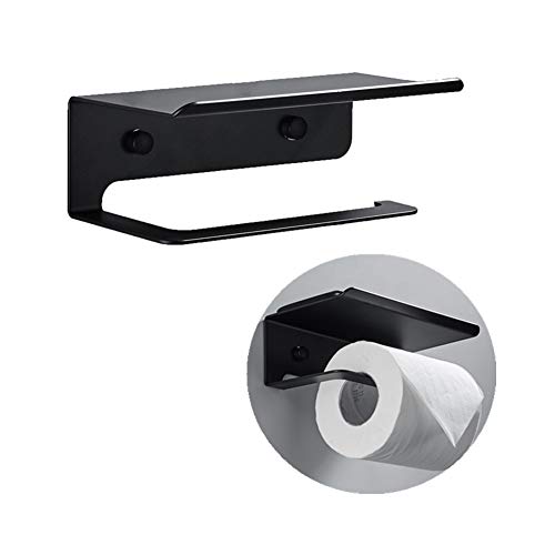 zhppac portarollos baño Negro portarrollos Adhesivo Juego de toalleros y toalleros Soporte de Rollo de Inodoro Cover