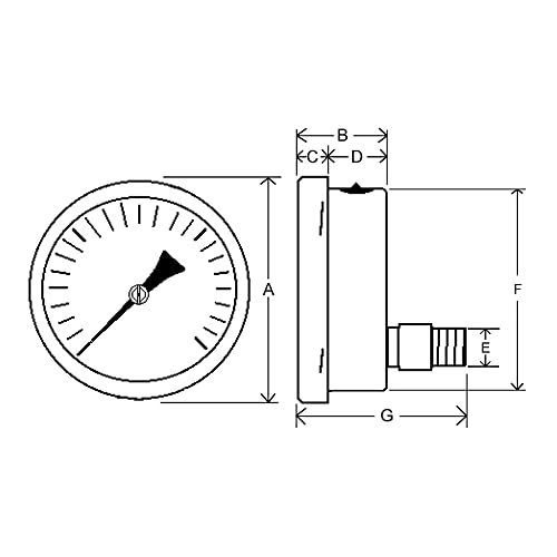 Précision 2-1-2 % manomètre PIC Gauges cadran 10,2 cm - 2