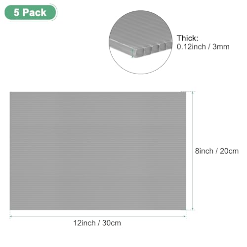Image of M METERXITY 5-Pack Corrugated Plastic Sheets, 8 Inch x 12 Inch Waterproof Blank Corrugated Poster Board Yard Signs for Garage Sale /Office /Classroom /Party /Lawn Sign Road [3mm Thick, Gray]