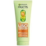 Garnier Fructis Shampoo, Per Capelli Lisci e Lucenti a Lungo, Effetto Anti-Crespo, Trattamento Lisciante alla Cheratina Vegetale e Olio di Argan, Lisci Cheratina, 200 ml