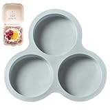 Genérico Bandejas para Huevos de Freidora de Aire de Silicona, Sartén para Air Fryer con 3 Cavidades para Huevos, Molde para Panqueques, Bandejas para Muffins, Accesorios para Freidora de Aire