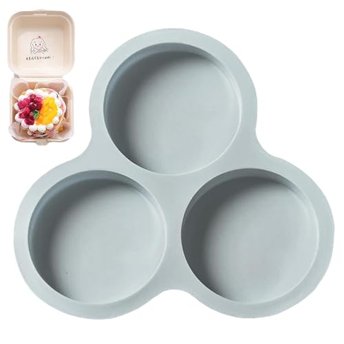 Genérico Bandejas para Huevos de Freidora de Aire de Silicona, Sartén para Air Fryer con 3 Cavidades para Huevos, Molde para Panqueques, Bandejas para Muffins, Accesorios para Freidora de Aire