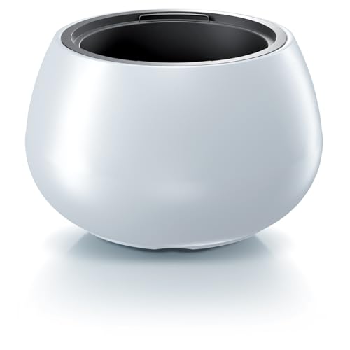 Tymar Blumentopf mit Einsatz, Blumenkübel aus Kunststoff, Übertopf, Pflanzkübel Gross (Weiß DBHEK,ø 40 cm)