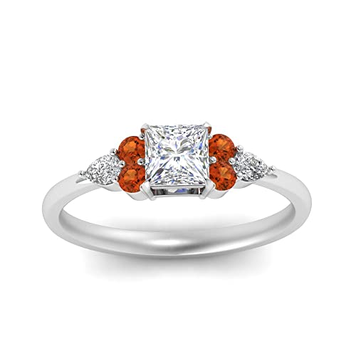 Bague de fiançailles en argent et pierres latérales à porter au quotidien, taille 47-70