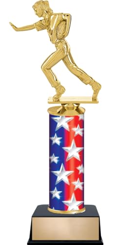 Crown Awards Customizable 11.5" Flag Football Female Pennant Star Trophy Award, Engrave Now