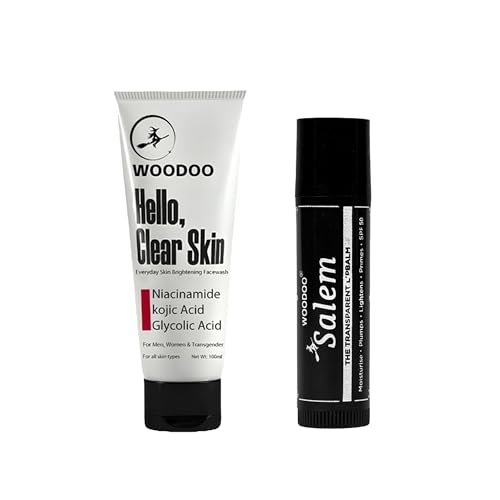 Image of WOODOO - Perfect Care Combo - WOODOO's Multifunctional Lip blam, Transparent 5g & WOODOO's Hello Clear Skin Face Wash - 100 g | For Men & Women | Perfect for All Skin Type