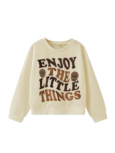 SHENHE Girl's Cute Slogan Graphic Crew Neck Sweatshirt Long Sleeve Casual Sweatshirt Top