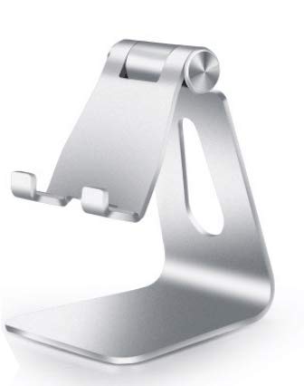 SWEDREAM Mobile Phone Stand Universal Desktop Tablet Stand Tripod Multi-angle Aluminum Phone Mount Holder Cradle Adjustable for Smartphones iPad iPod, Silver