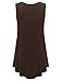 JollieLovin Womens Sleeveless Comfy Plus Size Tunic Tank Top with Flare Hem - Coffee, XL (1X)