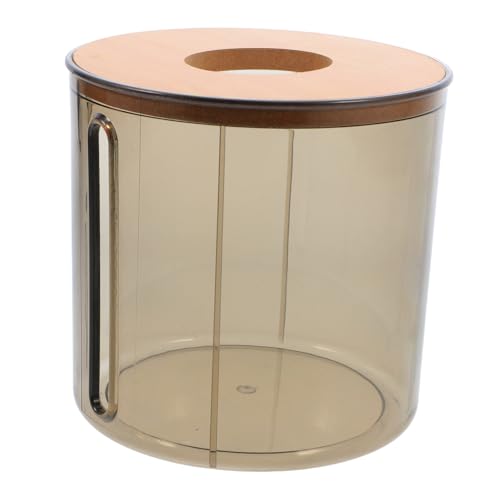 CLISPEED Contenitore per Igienica con Bamboo Organizer Rotondo per Fazzoletti Bagno per Cucina e Bagno e Facil Installare