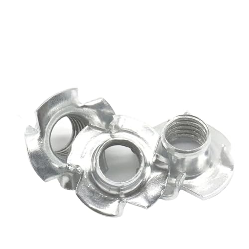 Dado a T a 4 punte 30 pezzi M4 M5 M6 M8 M10 a quattro griffe Dado for altoparlante a T con inserto a punte cieche Mobili in legno(M6)