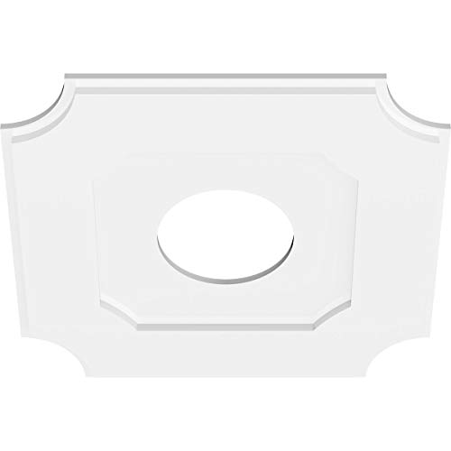 Image of Ekena Millwork CMP22LE-07000 Locke Architectural Grade PVC Contemporary Urethane Ceiling Medallions 22 inchOD x 7 inchID x 13 inchC x 1 inchP